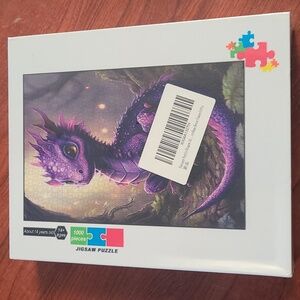 New in box! Colorful fantasy purple dragon 1000 piece wooden jigsaw puzzle